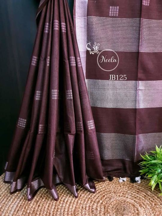 Linen by linen saree uploaded by Bhagalpuri silk fabric on 7/12/2021