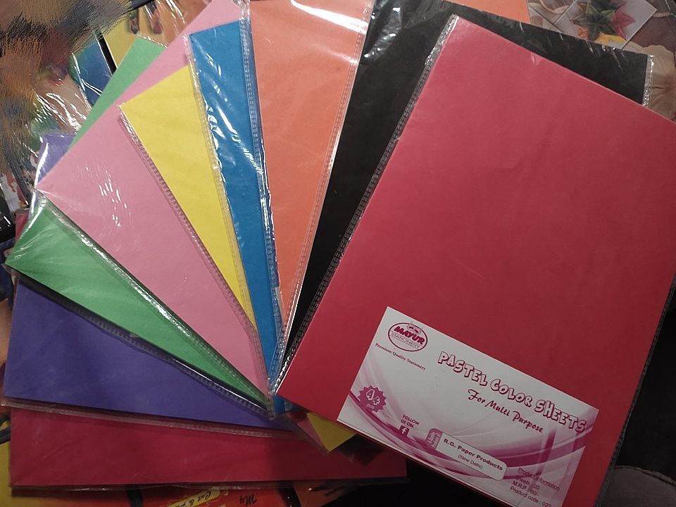 Post image A4 pastel color sheets available in so many colors in 170-200 gsm ip usa imported color papers.