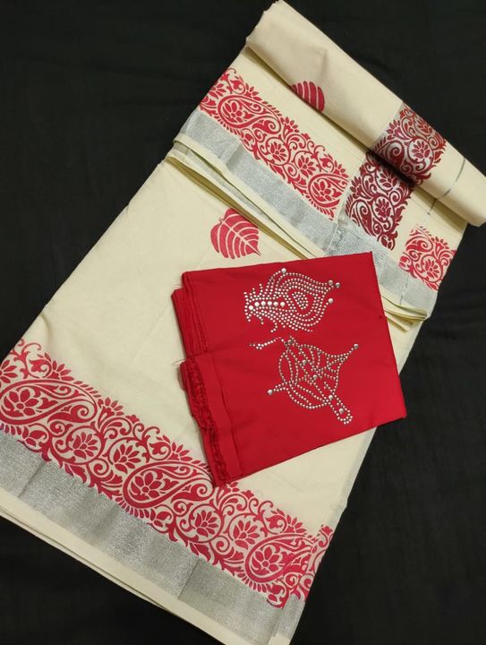 Post image Kerala cotton saree 6.25 MtrPrice 650+shippingBlouse extra DM us for inquiry and placing orders at +91-7755997816