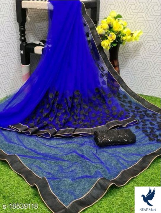 Checkout this latest Sarees
Product Name: *Trendy Sensational Sarees*
Saree Fabric: Net
Blouse: Sare uploaded by business on 7/13/2021