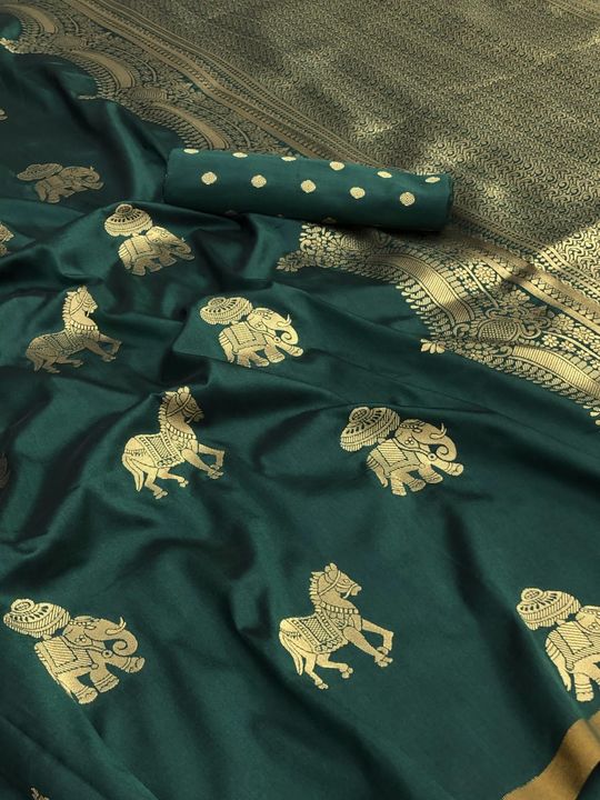 Soft Lichi Silk Saree with Blouse piece uploaded by business on 7/14/2021