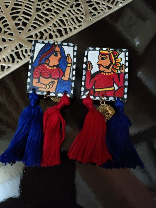 Handmade hand-painted earrings uploaded by business on 7/14/2021