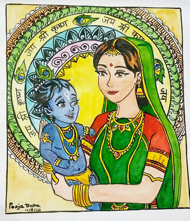 Krishna : Framed,  Handpainted  uploaded by HandyArt on 8/22/2020