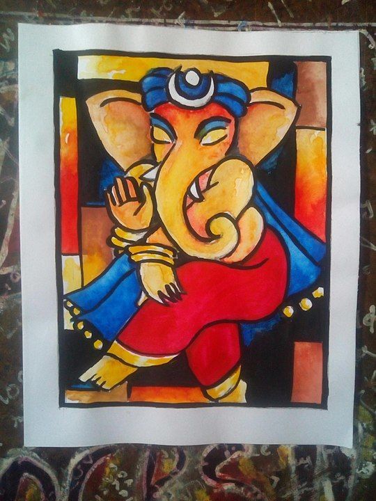 Ganesha painted : Greetings Card uploaded by HandyArt on 8/22/2020