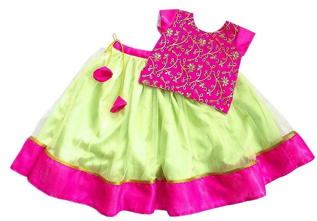 Pista green and Magenta combo Babygirl's partywear Designer Lehenga choli set (6 months-8 years)
 uploaded by My Shop Prime on 8/22/2020