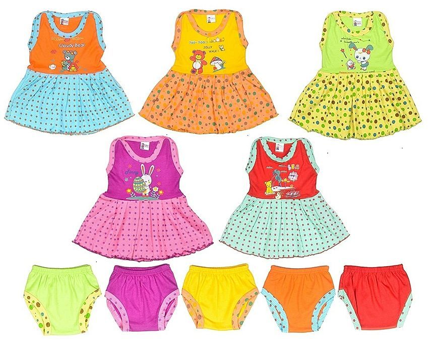 Sathiyas Baby Girl's Cotton A-Line Dresses (asvTB08, Multicolour, 3-6 Months) -Pack of 5
 uploaded by My Shop Prime on 8/22/2020