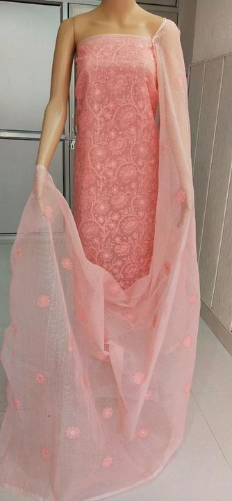 Kota Doria Embroidery Dress Material  uploaded by Govindam Saree on 7/15/2021