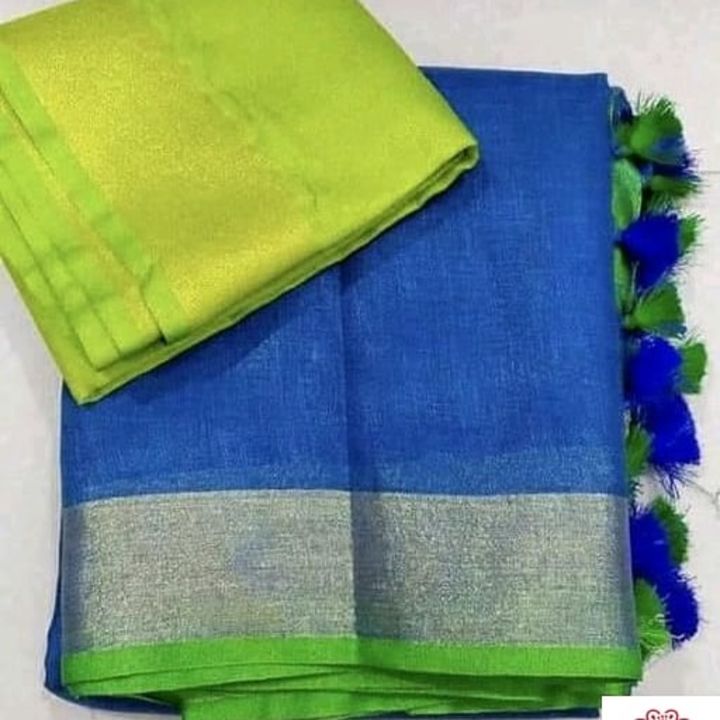 Stylish Cotton Blend Slub Saree uploaded by business on 7/15/2021