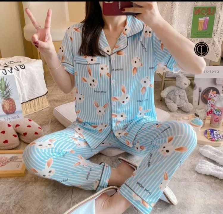 Post image 🌈*BEST PRICE OFFER*🌈
Imported nightsuits😍😍💕💕Price - 600 free shipping Size free till 40 bustWaist till 42Fabric- imported (high quality comfortable fabric )Length of top - 26’Length of bottom - 38’