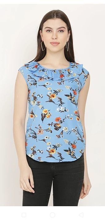 Daisy look blue flower print top  uploaded by business on 8/22/2020