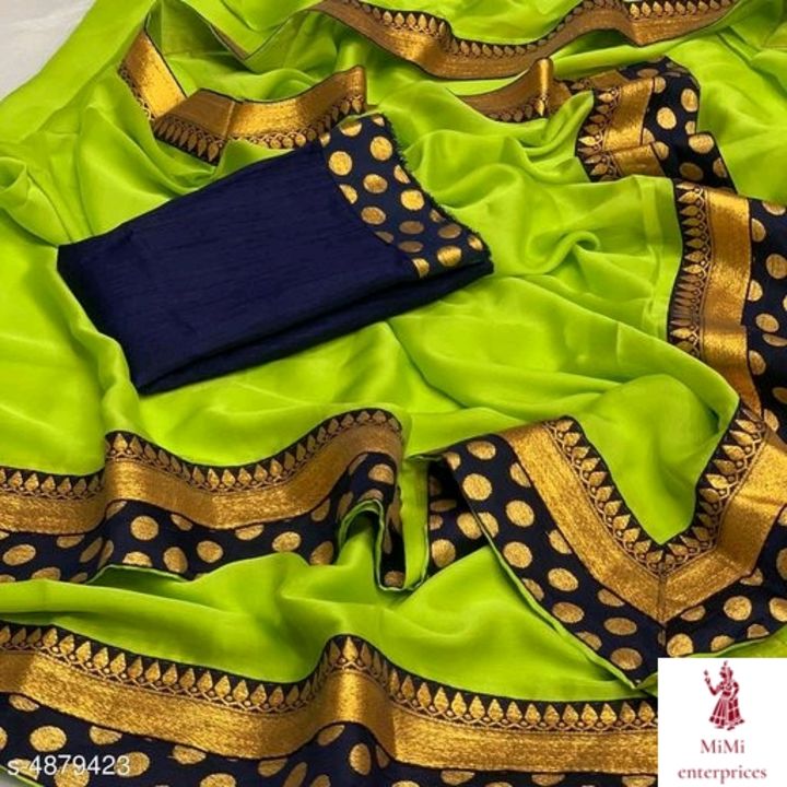 Trendy Moss Chiffon Women's Sarees || Free home delivery with COD uploaded by business on 7/16/2021