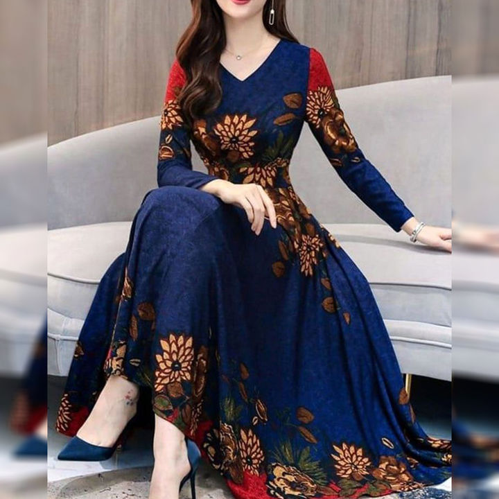 Blue rangoli gown uploaded by business on 7/16/2021