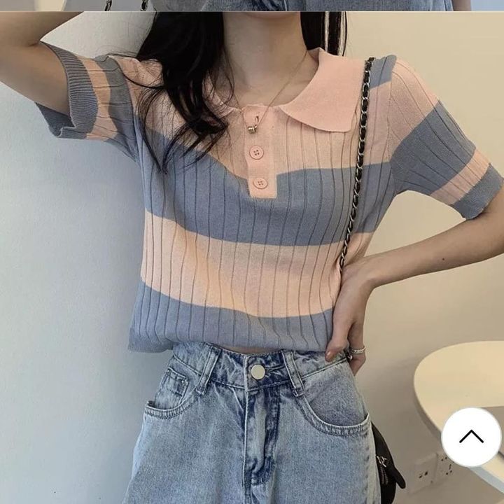Korean polo stripped top😍😍💕💕
 
Size till 36 bust
Fabric- imported 
Leng uploaded by business on 7/16/2021