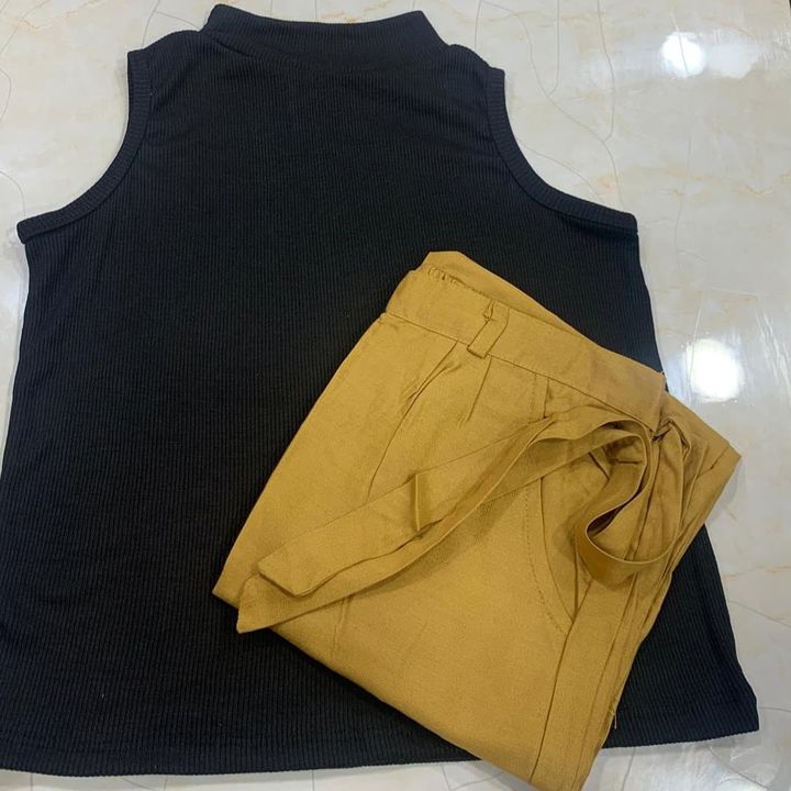 🌈*BEST PRICE OFFER*🌈

Combo of mock neck top + knot pant😍😍💕💕 
Size fr uploaded by business on 7/16/2021