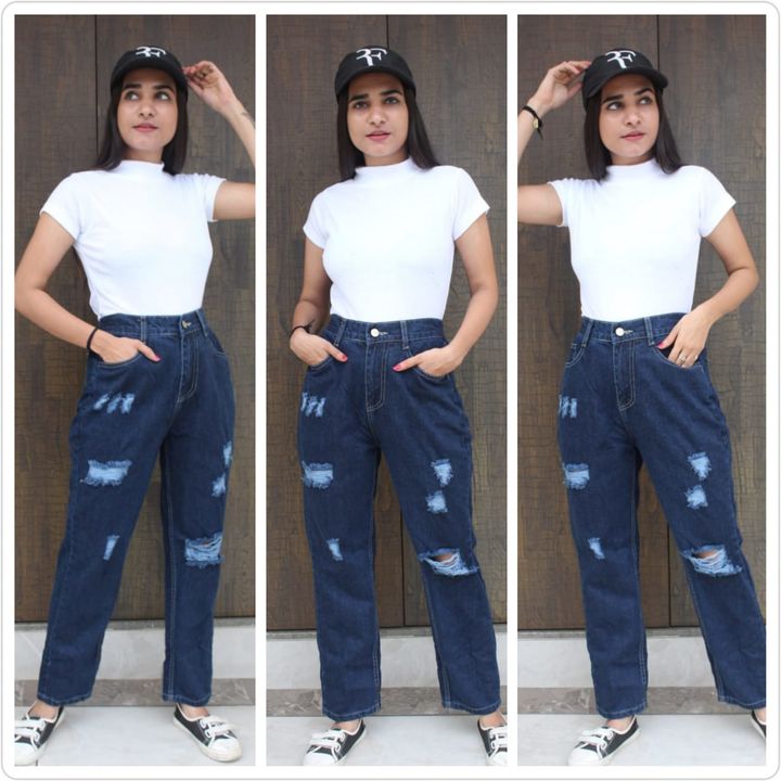 *NEW ARRIVAL*🔥🔥

Ripped high waist mom fit denim in stock
 uploaded by business on 7/16/2021