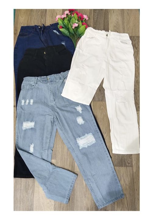 *NEW ARRIVAL*🔥🔥

Ripped high waist mom fit denim in stock
 uploaded by Sharma collection's on 7/16/2021
