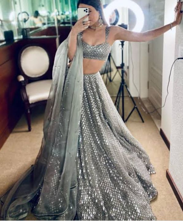 Glittery lehnga uploaded by business on 7/16/2021
