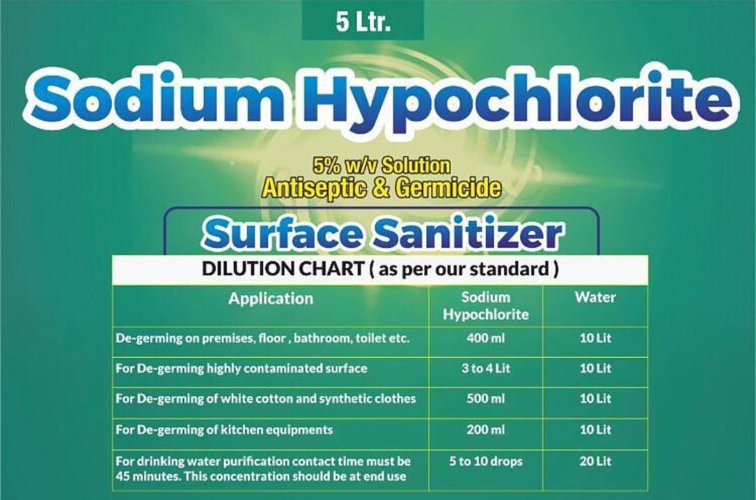 Sodium hypochlorite , surface disinfectant, sanitizer , cleaner 5 litres carbouy  uploaded by Smeet kejriwal on 5/28/2020