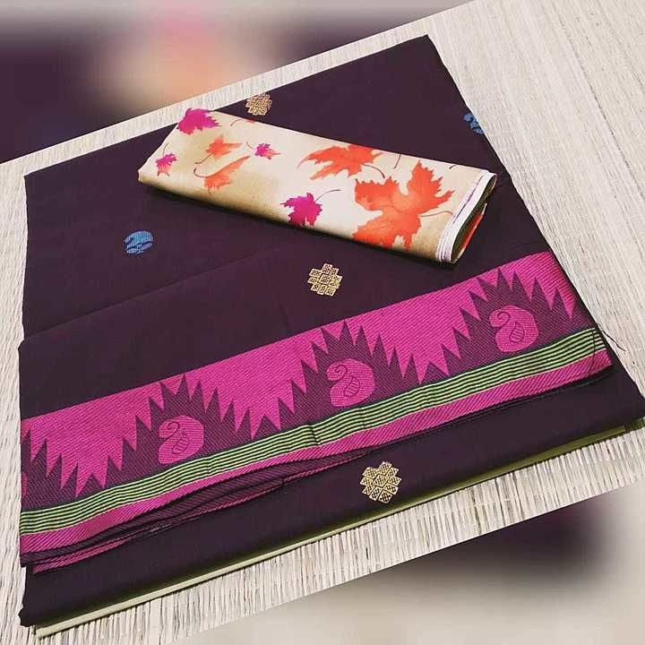 Fancy chettinadu cotton sarees 
5.5 metre with extra blouse uploaded by business on 8/23/2020