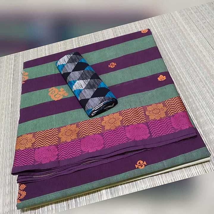 Fancy chettinadu cotton sarees 
5.5 metre with extra blouse uploaded by Phoenix Toga on 8/23/2020