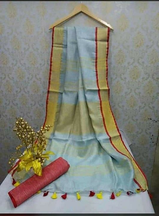 Post image I am manufacturer linen Saree and all types Saree available here plz contact my what's up 7050450997