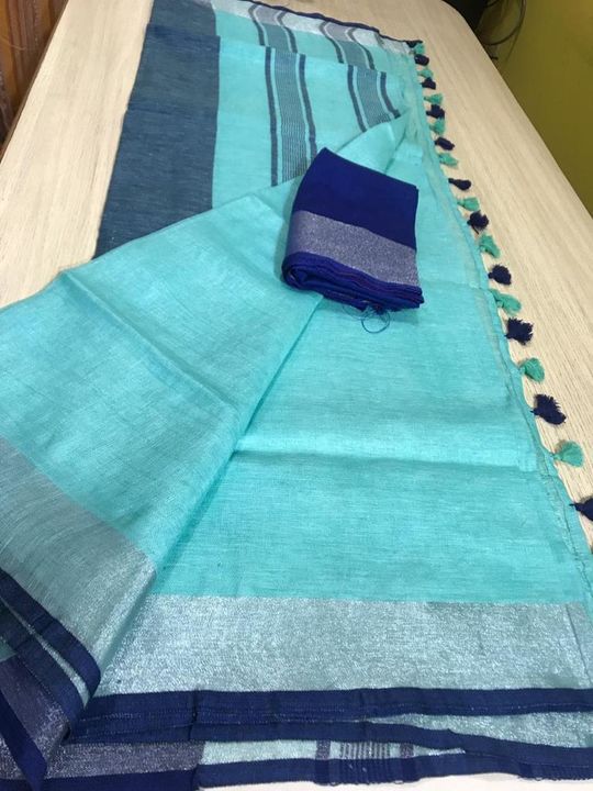 Linen saree  uploaded by business on 7/17/2021