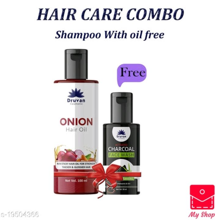 *Druvan Onion Oil for Hair Regrowth & Hair Fall Control Hair Oil 100ml and charcoal face wash free uploaded by My Shop Prime on 7/18/2021