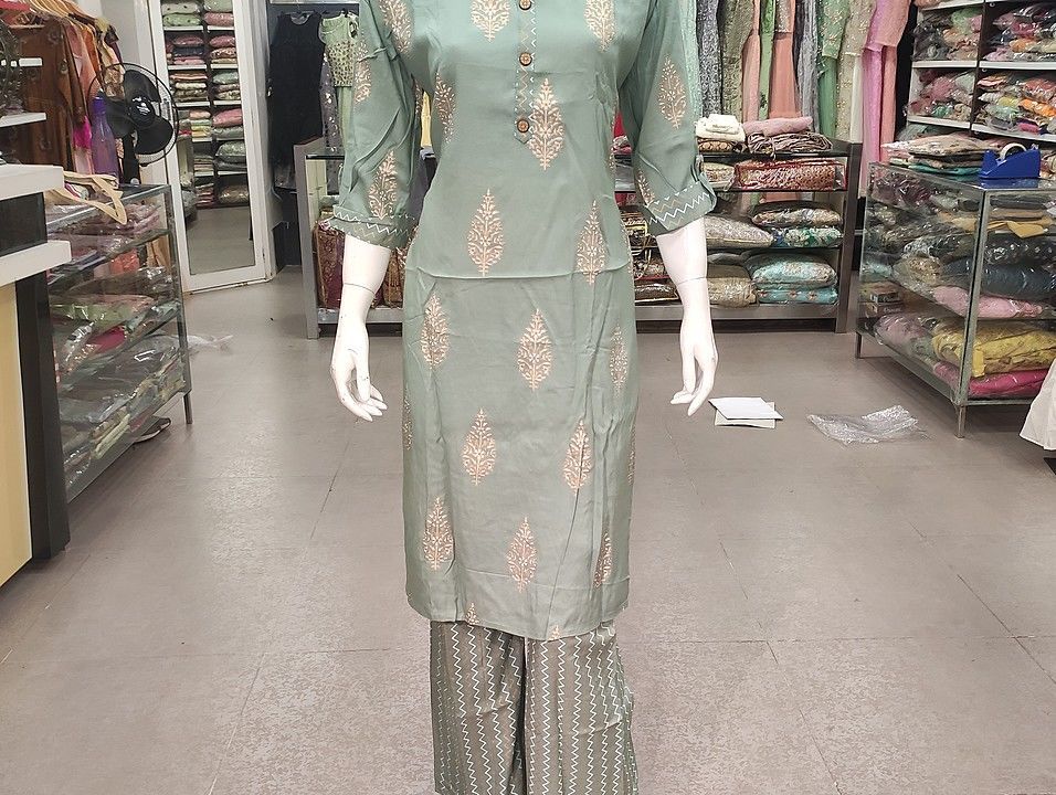 Pure cotton kurti and pant set with print work uploaded by business on 8/23/2020