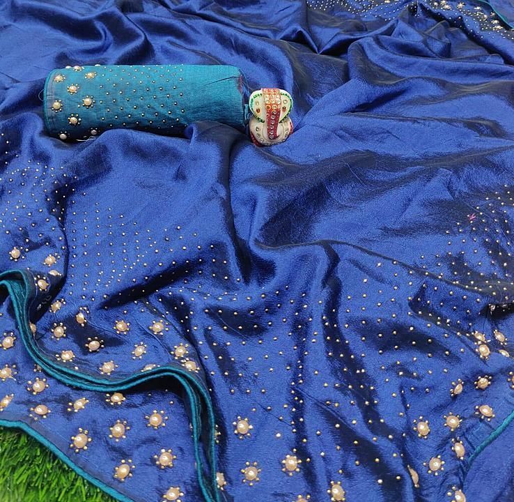 Post image *P T SAREE*

*New Design*

Saree febric - Zoya silk saree with Rich and classy Daimond work broder nd jumuka 

Blouse - Banglori silk with Diamond stone work blouse 

*Price - 570/-*

Colour - 5

Quality product