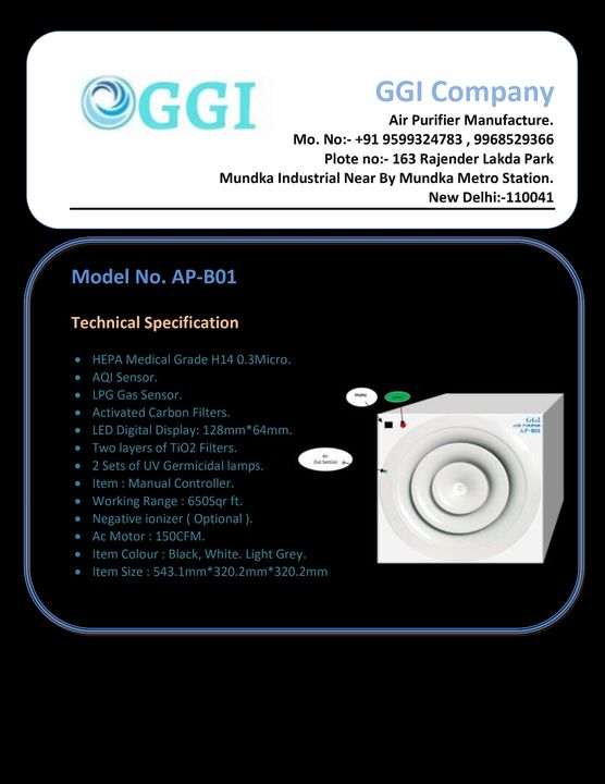 Air Purifier uploaded by GGI TREADMILL DRIVE VFD SOLUTION  on 7/18/2021