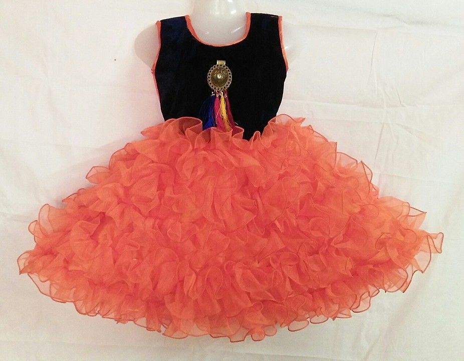Girls party wear frock , size : (20-30) uploaded by RED ROSE FASHION on 8/23/2020