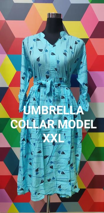 Umbrella collar model kurti premium rayon fabric  uploaded by Elegant high fashionfit on 7/19/2021