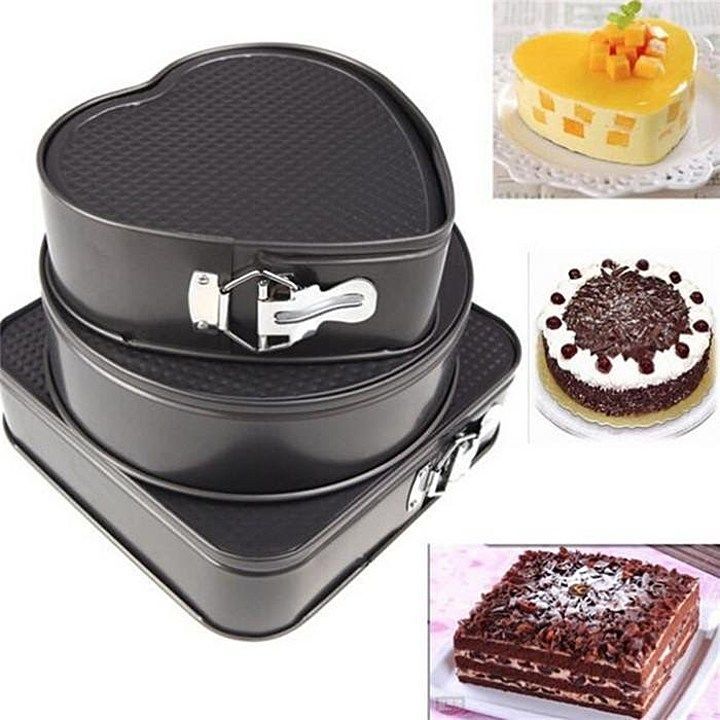 3 Pcs Cake Mould Heart, Square, Round uploaded by Wholesaledock LLP on 5/29/2020