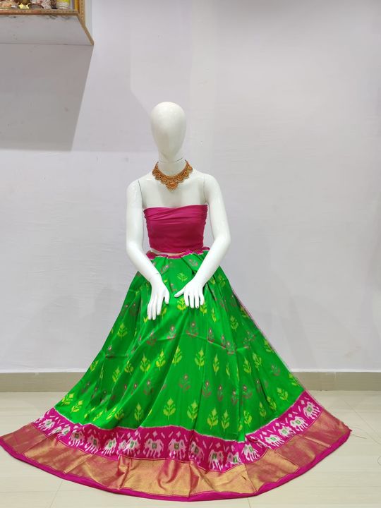 Pure Ikkath free size lehangs uploaded by Sri Priya Fashions on 7/20/2021