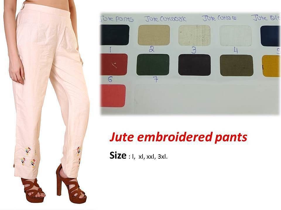 Jute embroidery pants uploaded by business on 8/23/2020