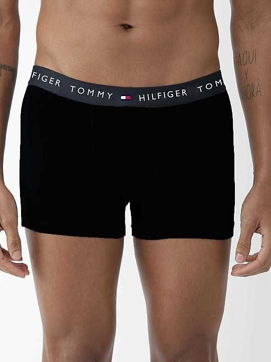 Post image *MEN'S TRUNKS*
------------------------------------

Brand  - *TOMMY HILFIGER*
Fabric - *ALL FEEDERLYCRA FINE*
Gsm      -   190gms
Size       -  M, L , XL,
Colours - *6*
Ratio     -  4-  4-  4-  
MOQ     -  *72pcs*
Price     - * 110*
------------------------------------
*Fast moving colours
*Fusing finished as per og label
*High density elastic 
* High stretchable lycra fabric 
*Original based finished at 5️⃣thread stitching 
*3️⃣pcs packed 
*Master packed at 72pcs📦
*Book ur quantity 
------------------------------------