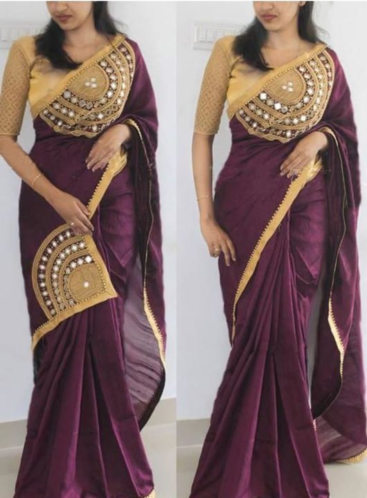 Satin Saree with new design  uploaded by business on 7/21/2021
