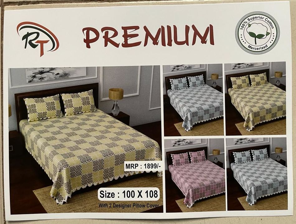 King size double bedsheet with 2 pillow covers uploaded by Rishabh Textorium on 7/21/2021