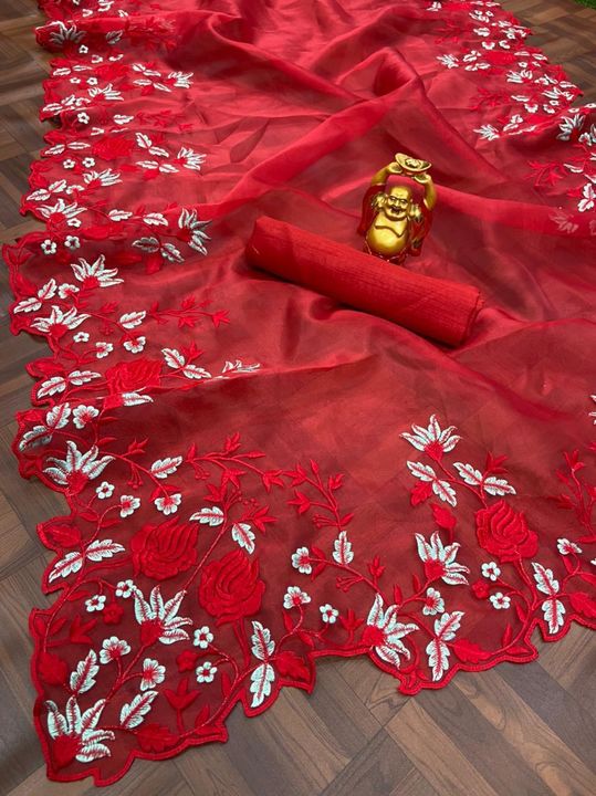 Organza saree uploaded by business on 7/21/2021