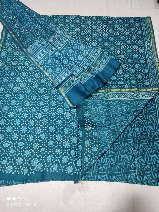 Pure chanderi block printed suit uploaded by business on 7/21/2021