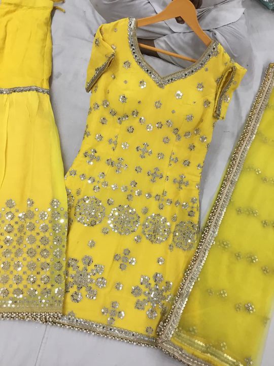 Sharrara suits uploaded by Sanjiv Silk Store Phagwara on 7/21/2021