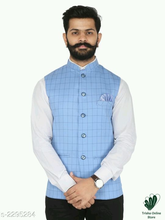 Men's Stylish Cotton Viscous Blend Printed Ethnic Jackets uploaded by business on 7/21/2021