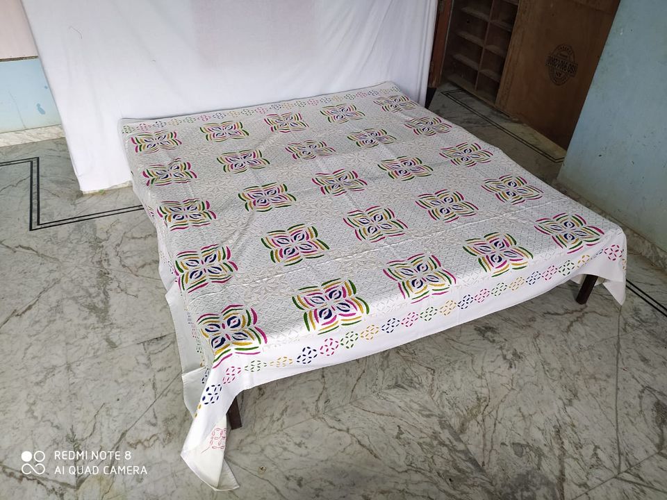 Post image Applique embroidery work bedcover