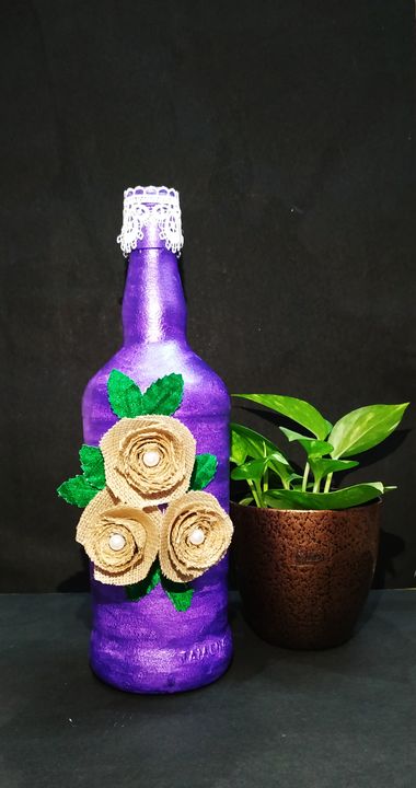 Jute rose bottle uploaded by J&D handcrafts on 7/22/2021