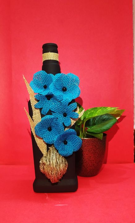 Blue Jute flower vase uploaded by business on 7/22/2021
