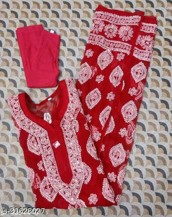 Post image Georgette chikankari kurti with cotton innerSize M,L, XL, XXL, XXXLPrice: 799/-Free shippingCOD Available m
