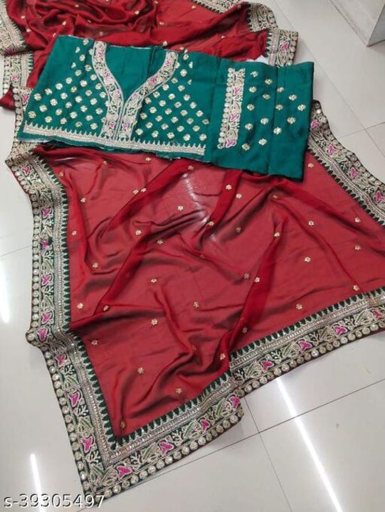 Post image Rangoli silk saree with sequence work embroideryBlouse piece attachedPrice: 1150/-Free shippingCOD Available m