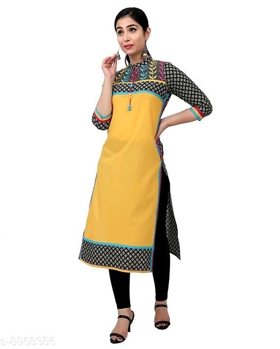 YELLOW AND BLACK EMBROIDERY KURTA uploaded by business on 8/24/2020