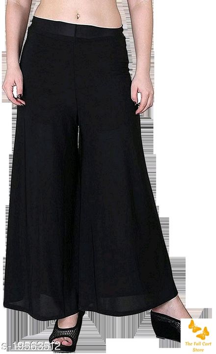 Lets Shine stylish casual wear palazzo pant for females,Black,White & Red Color Free Size uploaded by Street fashion store on 7/23/2021
