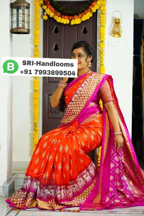 Pochampally ikkat handloom silk sarees with blouse  uploaded by Sri umamaheshwari ikat handloom on 7/23/2021